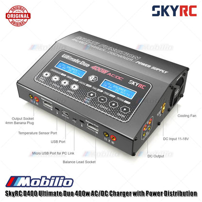 SkyRC D400 Ultimate Duo 400w AC/DC Charger dengan Distribusi Daya SK-100123