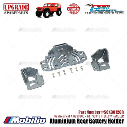 GPM Part #SCX30126R Aluminium Rear Battery Holder Upgrade Axial SCX10 III Jeep Wrangler AXI231008 Replacement