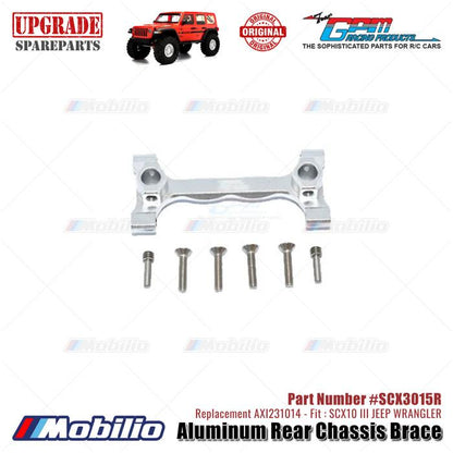 GPM Part #SCX3015R Aluminum Rear Chassis Brace Upgrade Axial SCX10 III Jeep Wrangler AXI231014 Replacement