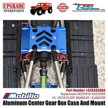 GPM Part #SCX3038BA Center Gear Box Case Skid Plate Mount Axial SCX10 III Wrangler Gladiator AXI231010 AXI231009 Replacement  Remote Control