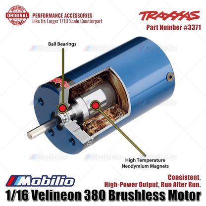 Traxxas Part #TRX-3371 Velineon 380 Brushless Motor for 1/16 Scale RC Car Remote Control