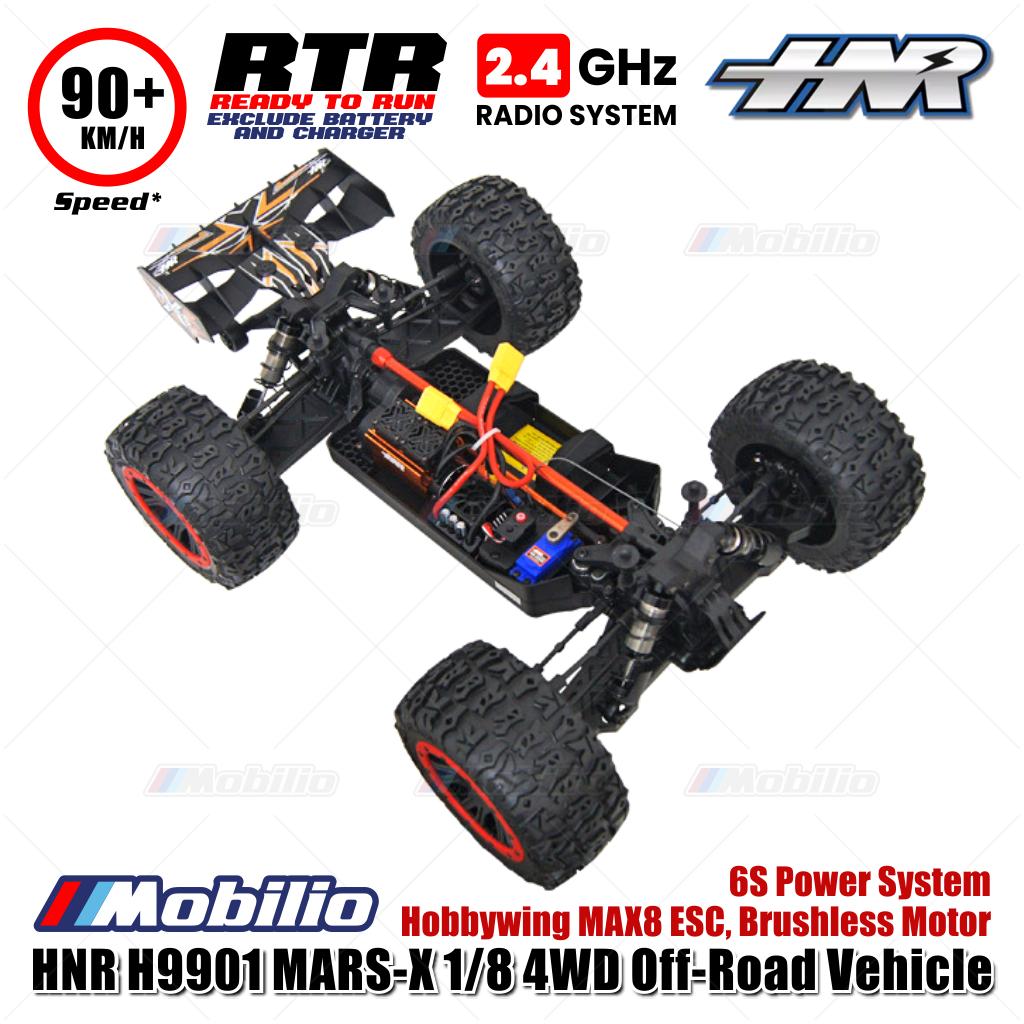 HNR H9901 MARS-X 1/8 4WD Off-Road Vehicle RC 6S Power System Hobbywing MAX8 ESC Brushless Motor RTR Remote Control