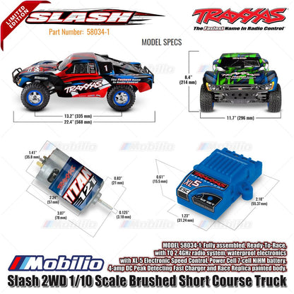 Traxxas 58034-1 Slash XL-5 2WD 1/10 Short Course Truck with TQ Radio 2.4GHz Includes Battery and Charger Limited Edition Orange Livery