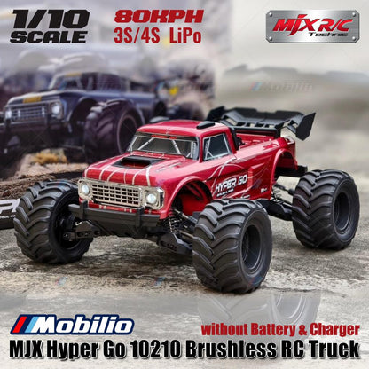 MJX Hyper Go 10210 1/10 Brushless RC Truck Grey / Red - 80KPH 3S / 4S LiPo without Battery & Charger