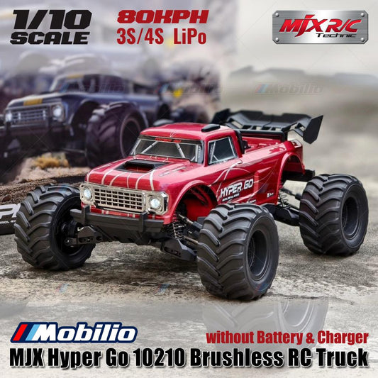 MJX Hyper Go 10210 1/10 Brushless RC Truck Grey / Red - 80KPH 3S / 4S LiPo without Battery & Charger