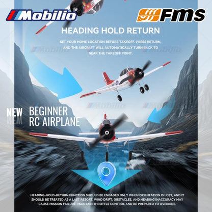 Pesawat RC Mikro FMS 410mm T-28 Trojan RTF Mudah Diterbangkan untuk Pemula