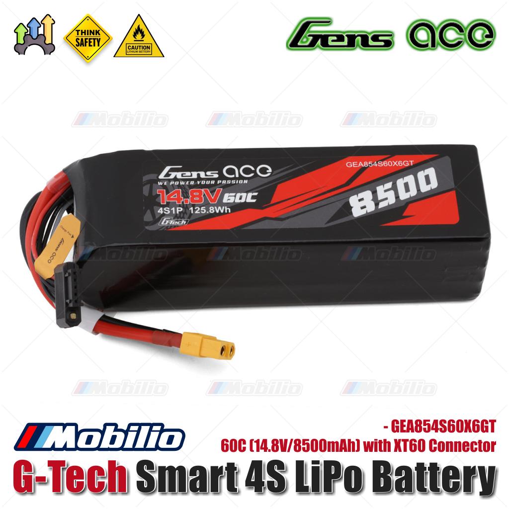 Baterai LiPo Gens Ace G-Tech Smart 4S 60C (14.8V/8500mAh) dengan Konektor XT60 - GEA85004S60X6
