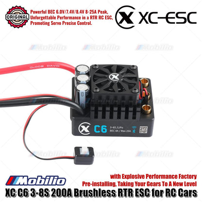 XC-ESC C6 Tanpa Sensor Brushless RTR ESC 3-8S 200A untuk Mobil RC