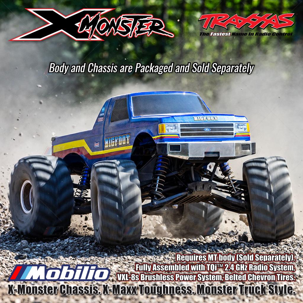 Traxxas 77036-4 X-Monster Chassis X-Maxx Toughness Monster Truck Style Fully Assembled with TQi 2.4 GHz Radio System VXL-8s Brushless Power System Belted Chevron Tires and MT body Dijual Terpisah 7691-BLK