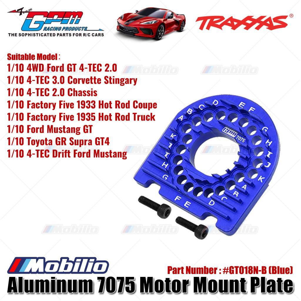 GPM Part #GT018N Aluminum 7075 Motor Mount Plate with Heat Sink Fins for Traxxas 1/10 Ford GT 4-TEC 2.0 83056-4 / 3.0 Corvette Stingray 93054-4 Upgrade Parts