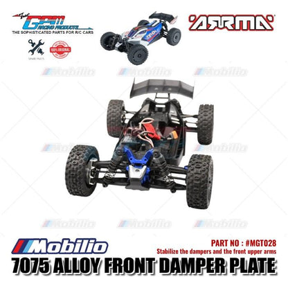 GPM Part #MGT028 Alloy Front Damper Plate Arrma 1/18 Typhon Grom Mega RC Buggy  Remote Control