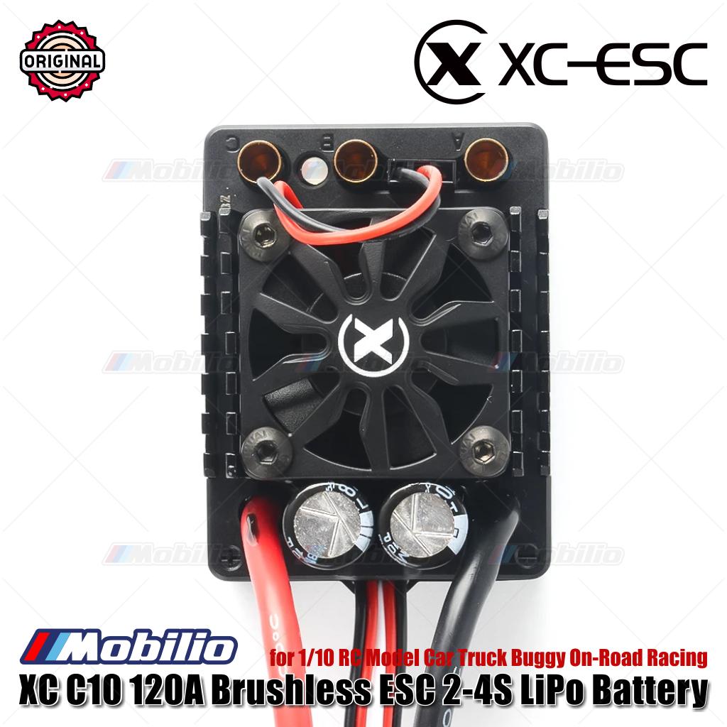 XC-ESC C10 120A Brushless ESC Baterai LiPo 2-4S untuk Mobil Model RC 1/10 Truk Buggy Balap On-Road