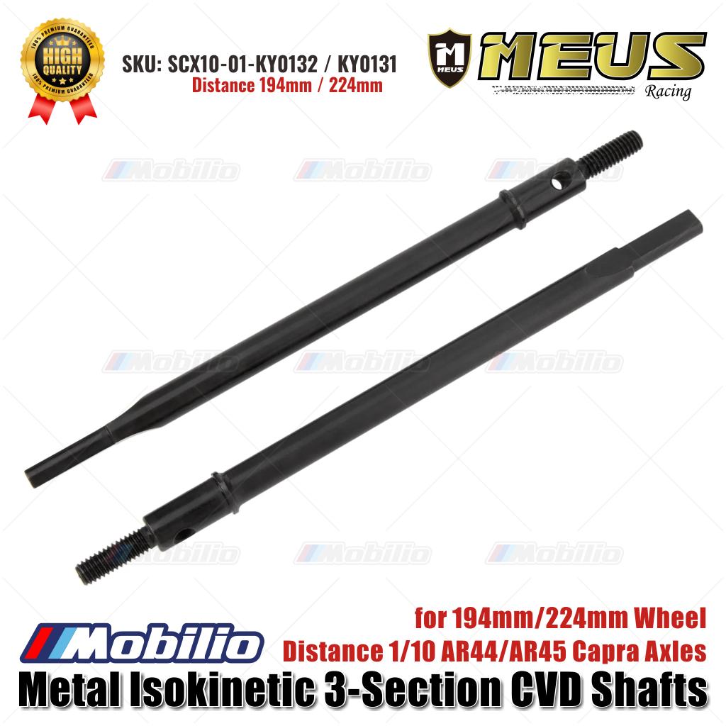 MEUS Racing Poros CVD Isokinetik Logam 3 Bagian untuk Jarak Roda 194mm/224mm Gandar Capra AR44/AR45 1/10