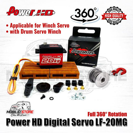 Power HD Digital Servo LF-20MG 360 Rotation 20 Kg Metal Gear RC Winch