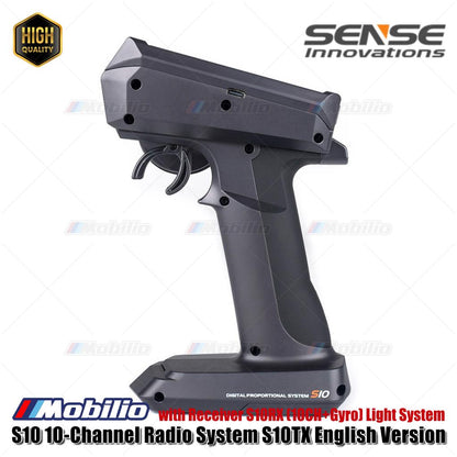 Sense Innovations S10 10-Channel Light Radio System Smart Remote Controller Transmitter Set S10TX +S10RX w/ Gyro