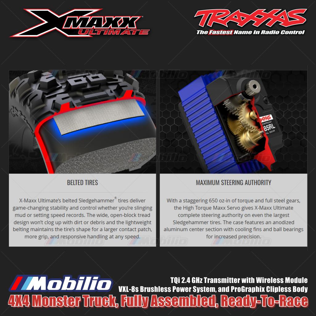 Traxxas 77097-4 X-Maxx XMaxx Ultimate 1/6 Monster Truck 8s Brushless TQI RTR 4WD TQI TSM RTR Clipless