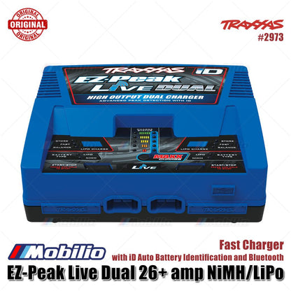 Traxxas Part #2973 EZ-Peak Live Dual 26+ amp NiMH LiPo Fast Charger with iD Auto Battery Identification and Bluetooth