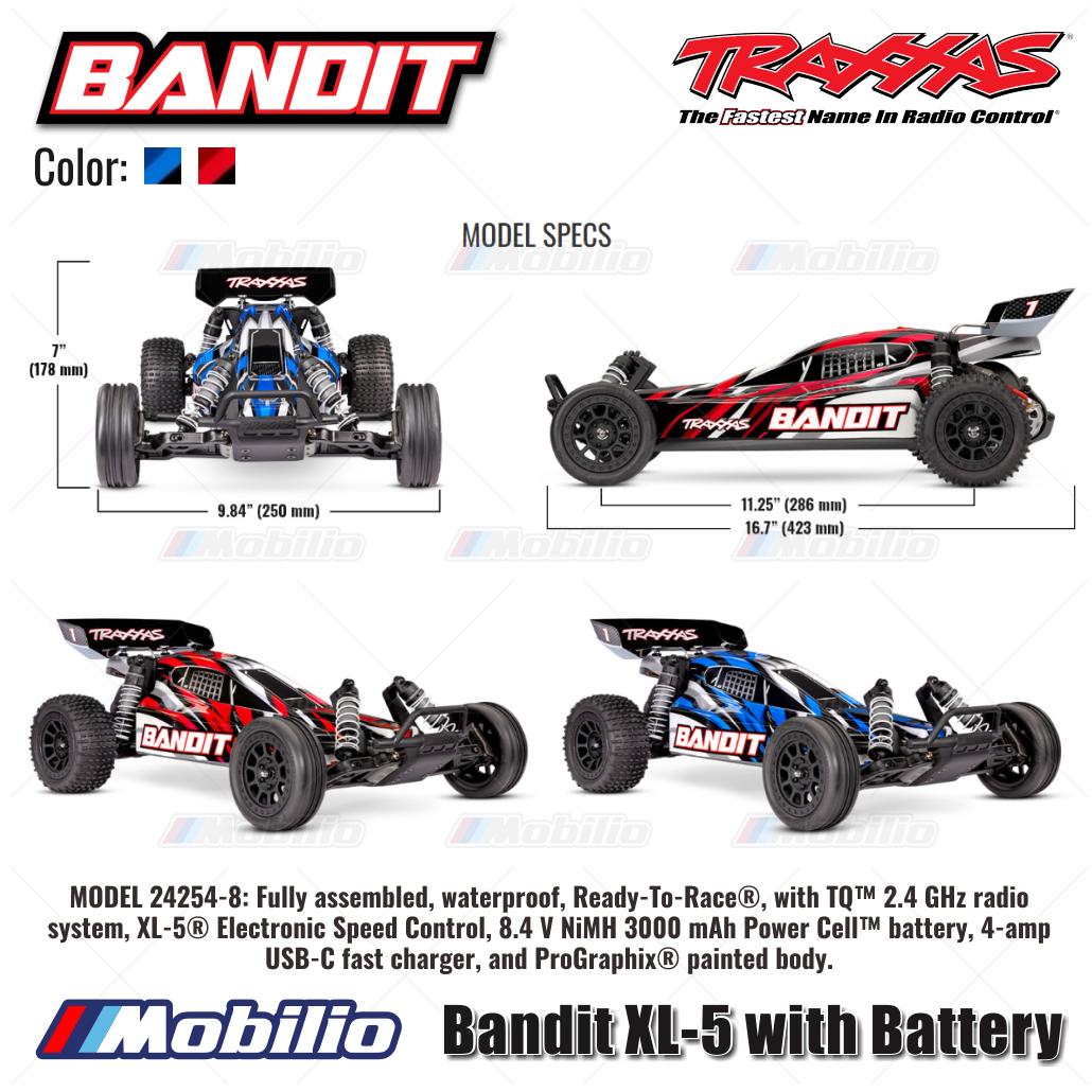 Traxxas 24254-8 Bandit XL-5 with Battery RC 2WD RC Race Buggy Fully Assembled Waterproof  Ready-To-Race RTR 2.4 GHz