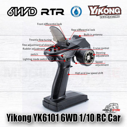 Yikong YK6101 1/10 Scale RC Car 6x6 RTR Defender Flying Huntsman Body