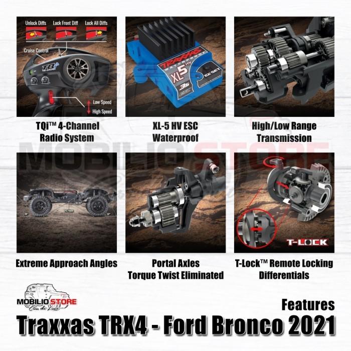 Traxxas 92076-4 TRX4 All New 2021 Bronco 4x4 1/10 RTR Rock Crawler Clipless