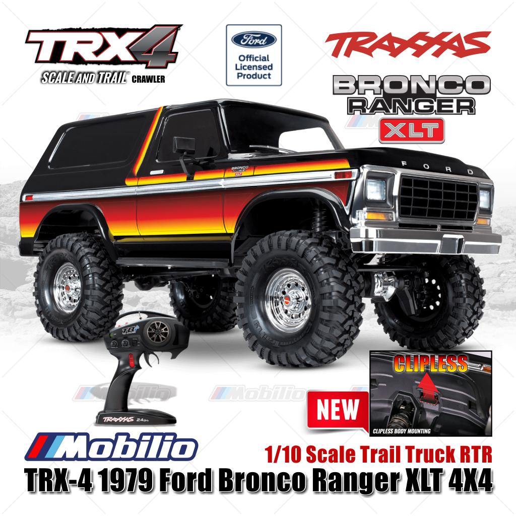 Traxxas 82246-4 TRX-4 1979 Ford Bronco Ranger 4X4 1/10 Scale Trail Truck TRX4 RC Crawler Adventure Clipless