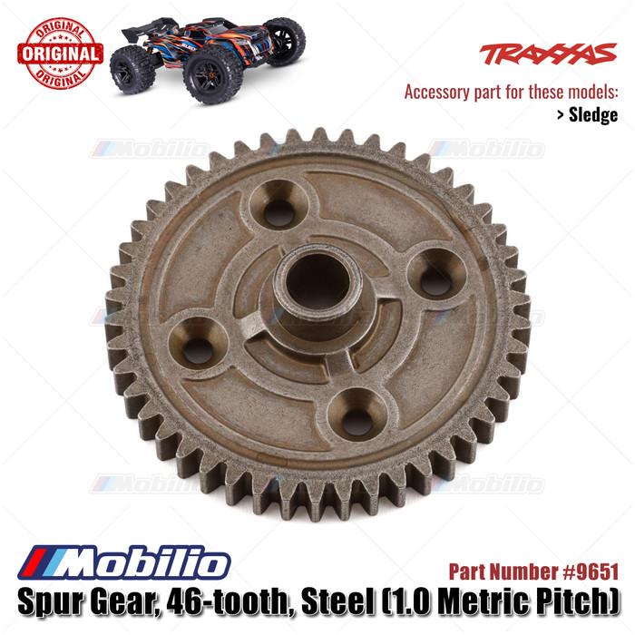 Traxxas Part #9651 46-tooth Steel Spur Gear (1.0 Metric Pitch) fits Sledge 1/8 Scale Off-Road