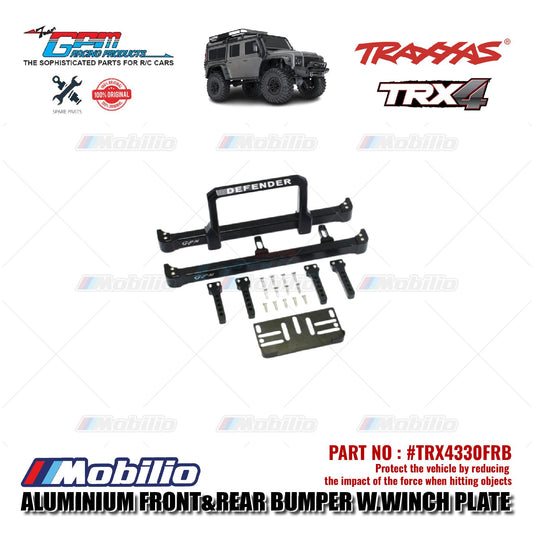 GPM Part #TRX4330FRB Aluminium Front and Rear Bumper with Winch Plate Traxxas TRX-4 Defender Trail Crawler