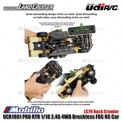 UDIR/C UCX1801 PRO LC79 Rock Crawler RTR 1/18 2.4G 4WD Brushless FOC RC Car