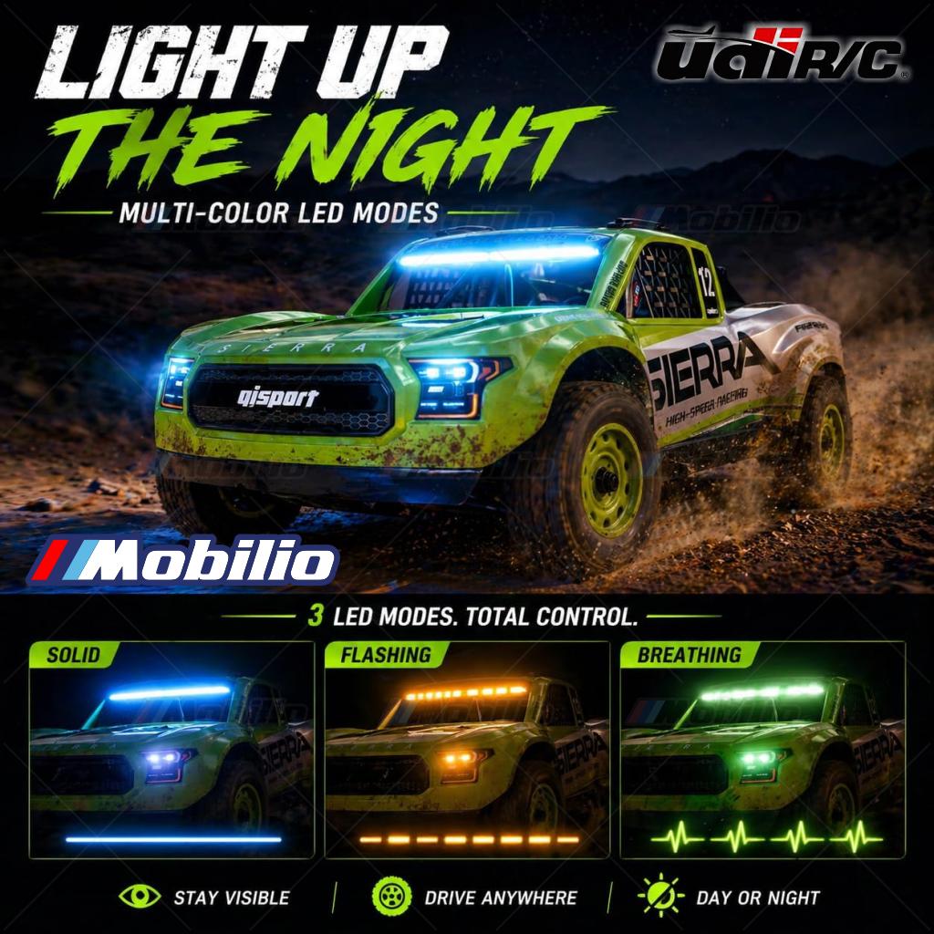 UDIR/C UD1203PRO Sierra 1/12 RC Short Course Truck 3S Brushless Fast RC Car with Gyro and Center Diff 4WD All Terrain Desert Truck RTR