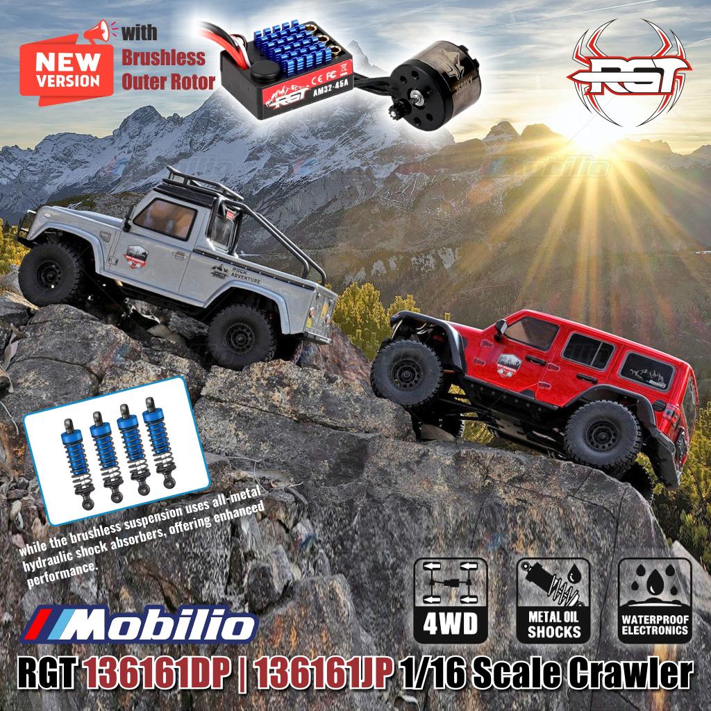 RGT 136161DP | 136161JP RC Crawler Off-Road Adventure 1/16 Scale with Brushless System Outer Rotor Motor