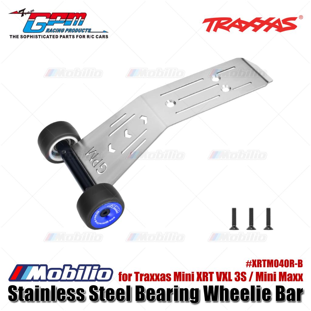 GPM Part #XRTM040R-B Stainless Steel Bearing Wheelie Bar for Traxxas Mini XRT VXL 3S / Mini Maxx Upgrade