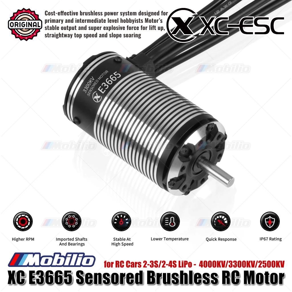 Motor RC Brushless Sensored XC-ESC E3665 2-3S/2-4S LiPo 4000KV/3300KV/2500KV untuk Mobil RC
