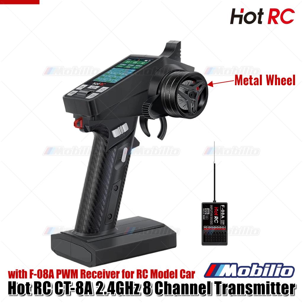 HotRC CT-8A 2.4GHz 8 Channel Transmitter with F-08A PWM Receiver