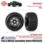 Traxxas Part #8979 Tires & Wheels Assembled Glued TSM Rated Black Wheels Belted Sledgehammer Traxxas Maxx