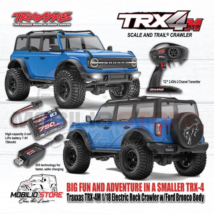 Traxxas 97074-1 TRX-4M 1/18 Electric Mini Crawler dengan Bodi Ford Bronco Tanpa Klip