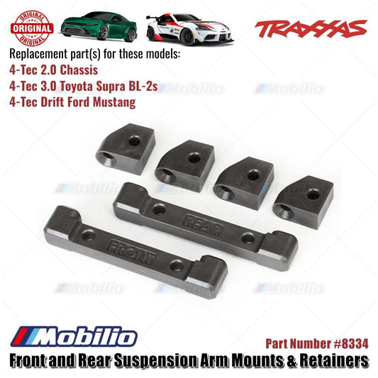 Traxxas Part #8334 Front and Rear Suspension Arm Mounts & Retainers 4-Tec Chassis