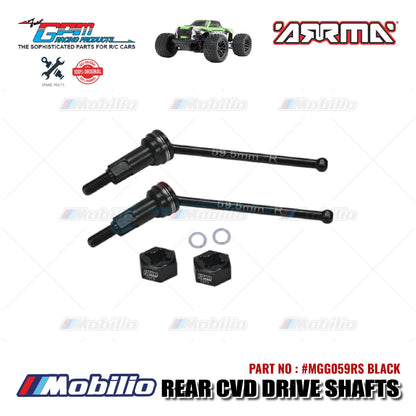 GPM Part #MGG059RS Medium Carbon Steel Rear CVD Drive Shafts with Wheel Hex RC Arrma Granite Typhon Grom Mega