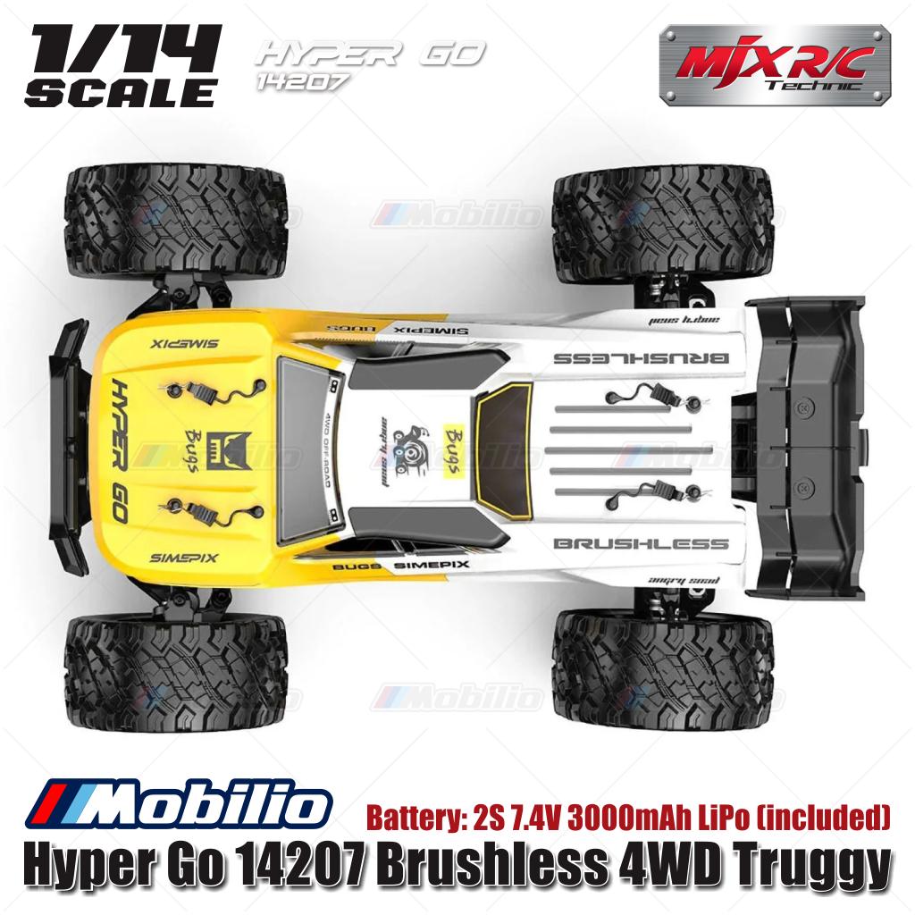 MJX Hyper Go 14207 62KPH Brushless 1:14 Scale Truck with Battery 2S 7.4V 3000mAh LiPo (included)