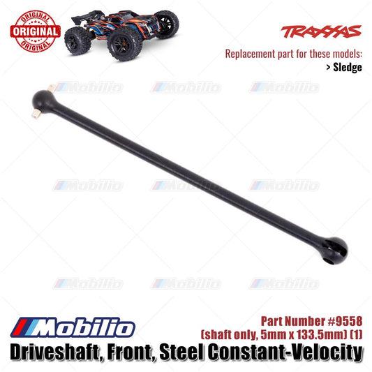 Traxxas Part #9558 Front Driveshaft Steel Constant-Velocity Shaft Only 5mm x 133.5mm RC Sledge 1/8 Scale Off-Road
