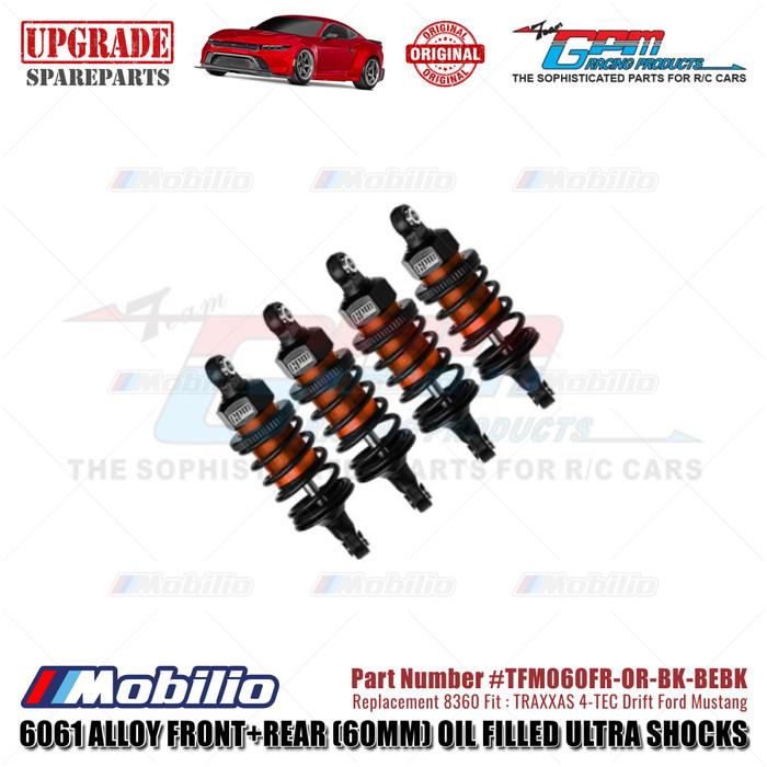 GPM Part #TFM060FR 6061 Alloy Front+Rear (60mm) Oil Filled Ultra Shocks #8360 Traxxas 4-TEC Drift Ford Mustang