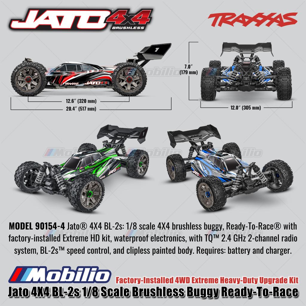 Traxxas 90154-4 Jato 4X4 BL-2s 1/8 Scale Brushless Buggy RTR Kit 4WD Upgrade Extreme Heavy-Duty Control Gear Remote