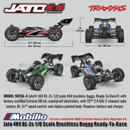 Traxxas 90154-4 Jato 4X4 BL-2s 1/8 Scale Brushless Buggy RTR Kit 4WD Upgrade Extreme Heavy-Duty Control Gear Remote