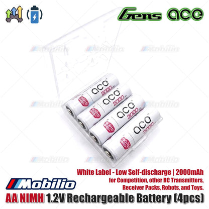 Gens ace 2000|2100|2700mAh 1.2V Ni-MH AA Rechargeable Battery for Competition Other RC Transmitters Receiver Packs Robots and Toys