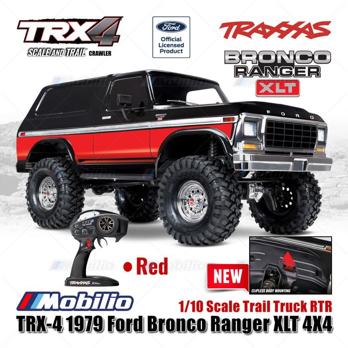 Traxxas TRX-4 1979 Ford Bronco Ranger 4X4 Skala 1/10 Truk Trail TRX4 RC Crawler Petualangan
