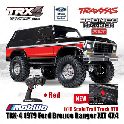 Traxxas TRX-4 1979 Ford Bronco Ranger 4X4 Skala 1/10 Truk Trail TRX4 RC Crawler Petualangan