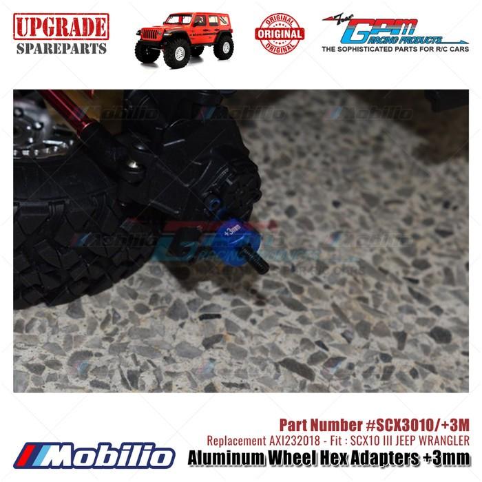 GPM Part #SCX3010/+3M Aluminum Wheel Hex Adapters +3mm Upgrade Axial SCX10 III Jeep Wrangler AXI232018 Replacement  Remote Control