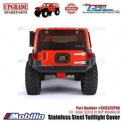 GPM Part #SCX3ZSP8B Stainless Steel Taillight Cover Type B Accessories Axial SCX10 III Jeep Wrangler  Remote Control Toy