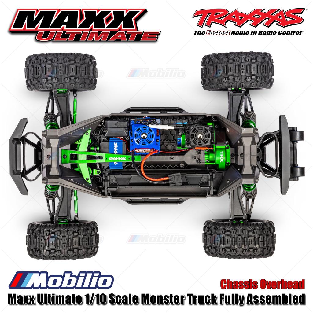 Traxxas 89087-4 Maxx Ultimate Truk Monster Skala 1/10 Rakitan Lengkap RTR Siap Balap RC dengan Sistem Radio TQi 2.4 GHz dan Sistem Tenaga Brushless VXL-4S