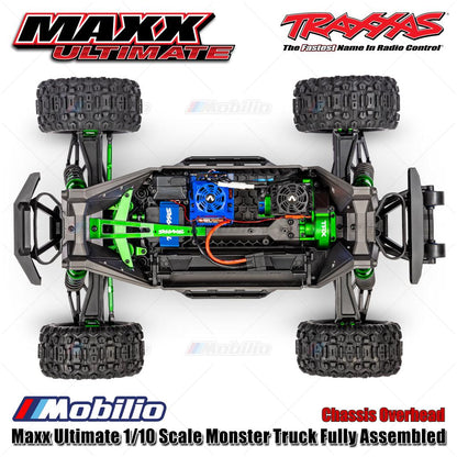 Traxxas 89087-4 Maxx Ultimate Truk Monster Skala 1/10 Rakitan Lengkap RTR Siap Balap RC dengan Sistem Radio TQi 2.4 GHz dan Sistem Tenaga Brushless VXL-4S