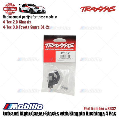 Traxxas Part #8332 Left and Right Caster Blocks with Kingpin Bushings RC 4-Tec Chassis